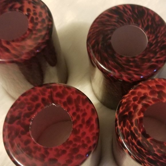 Art Glass Light Globes Shades Burgundy Set 4New - Picture 6 of 6
